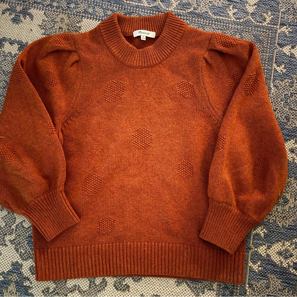 Madewell Burnt Orange Textured Sweater Medium